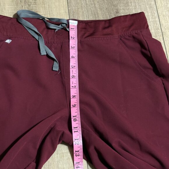 FIGS Zamora Scrub Pants Joggers Size Medium Burgundy Maroon - Picture 7 of 10